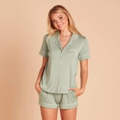 Jonny Pajama Set - Sage -Elegance Bridal Store 0082822bfe539c2c647d53cc0a4011cc