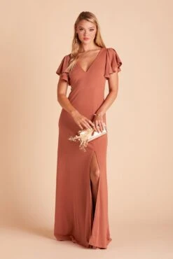 Hannah Crepe Dress - Terracotta -Elegance Bridal Store 0e4af021dd2fc761e1bb1175402389ab