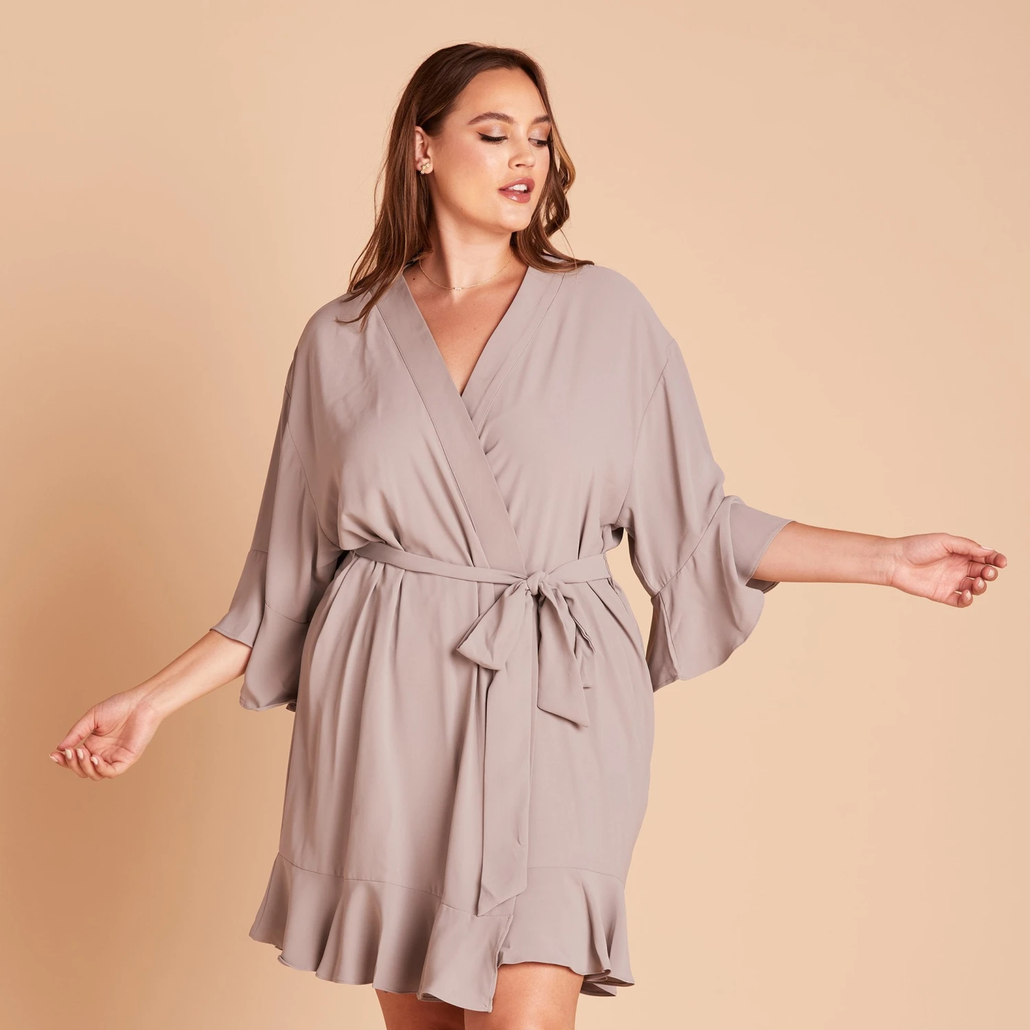 Kenny Ruffle Robe - Gray 6 Kenny Ruffle Robe - Gray - Image 4