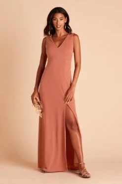 Shamin Crepe Dress - Terracotta -Elegance Bridal Store 10743b19903439feb8fdc1b058a7f2dd