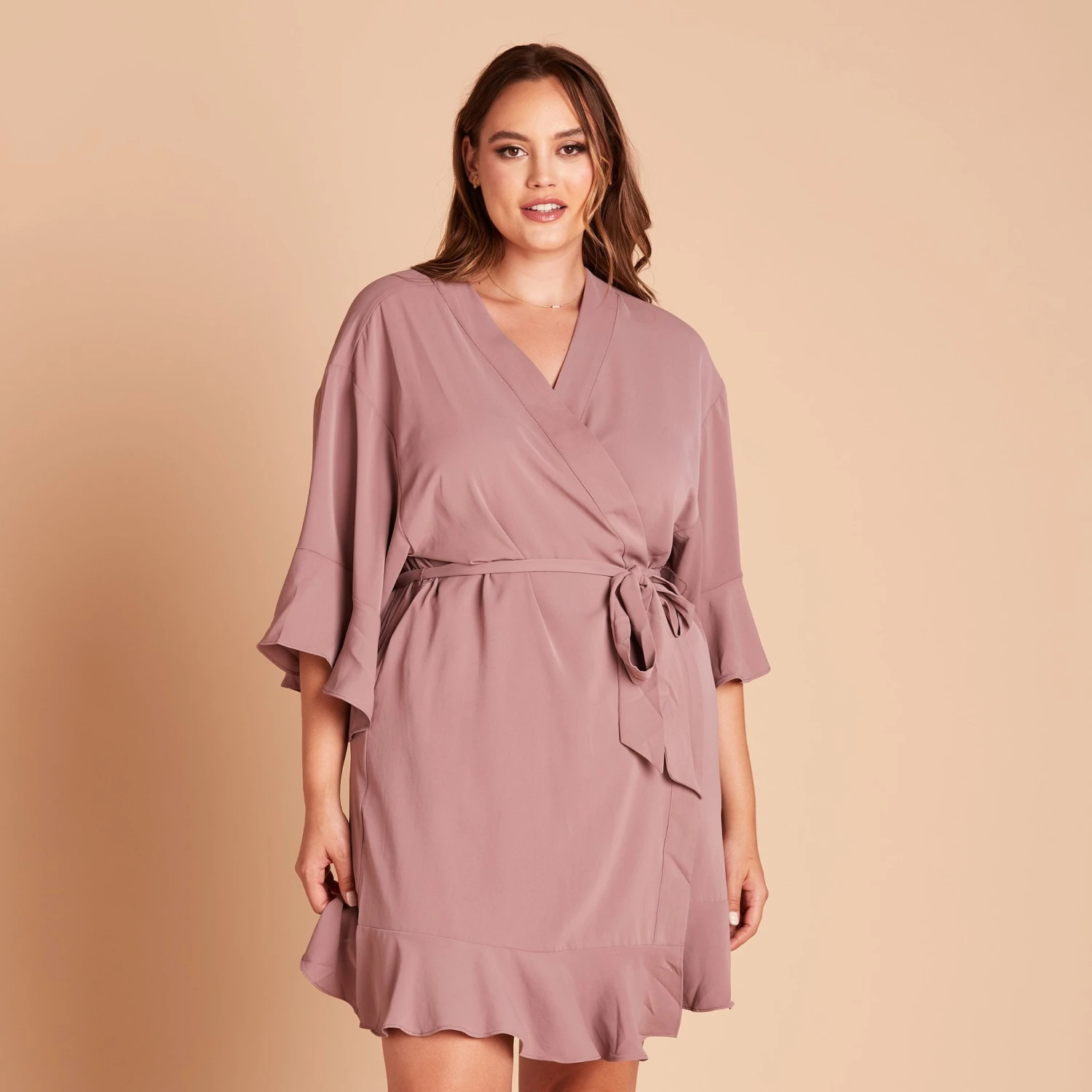 Kenny Ruffle Robe - Dark Mauve 9 Kenny Ruffle Robe - Dark Mauve - Image 8