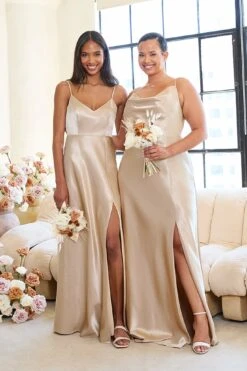 Jay Shiny Satin Dress - Neutral Champagne 15 Jay Shiny Satin Dress - Neutral Champagne -Elegance Bridal Store 20220727 BIRDYGREY 0317 RT