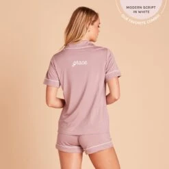 Jonny Pajama Set - Mauve 23 Jonny Pajama Set - Mauve -Elegance Bridal Store 2048x2048 PDP Personalized JonnyPJ FAVECOMBO DARKMAUVE STRAIGHT