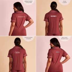 Jonny Pajama Set - Rosewood -Elegance Bridal Store 2048x2048 PDP personalized JonnyPjs Rosewood 01