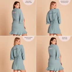 Kenny Ruffle Robe - Sea Glass -Elegance Bridal Store 2048x2048 PDP personalized Kenny Karen Robe Solid SeaGlass 01 e6b46be2 21ff 46d8 a7bd a704df81b3ff