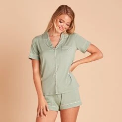 Jonny Pajama Set - Sage -Elegance Bridal Store 2af8885ca472390caf8922ce2d6cc20c