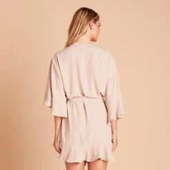 Kenny Ruffle Robe - Taupe -Elegance Bridal Store 327b925edb648cafec82b3f02883008b