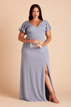 Hannah Crepe Dress - Dusty Blue