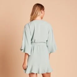 Kenny Ruffle Robe - Sage -Elegance Bridal Store 392552f12bf511e8a7ef75f9937411e0