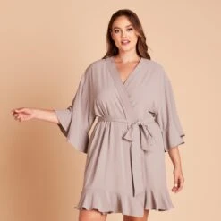 Kenny Ruffle Robe - Gray 21 Kenny Ruffle Robe - Gray -Elegance Bridal Store 3fef9ccc96cca37aa4e24becfc13f53e