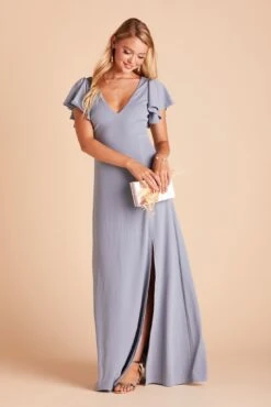 Hannah Crepe Dress - Dusty Blue -Elegance Bridal Store 49b542125f028d419c56e7afd7976d6d