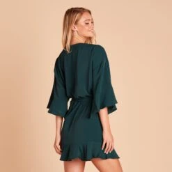 Kenny Ruffle Robe - Emerald -Elegance Bridal Store 4b6535d6fc74136376aa712a2f7b1cd7