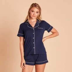 Jonny Pajama Set - Navy 15 Jonny Pajama Set - Navy -Elegance Bridal Store 4bc17eb39bb134cfc8651433da7fd255