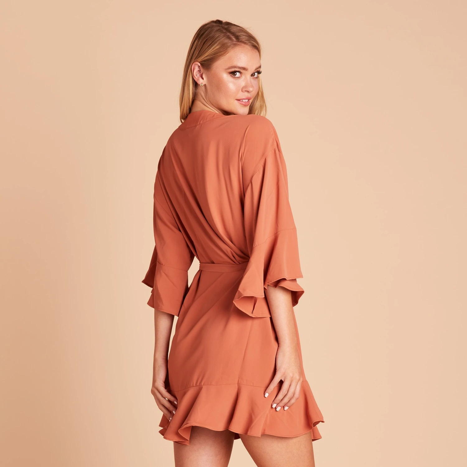 Kenny Ruffle Robe - Terracotta 9 Kenny Ruffle Robe - Terracotta - Image 7