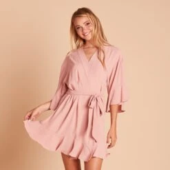 Kenny Ruffle Robe - Dusty Rose -Elegance Bridal Store 566061326cf186172c825ed20e3f6951
