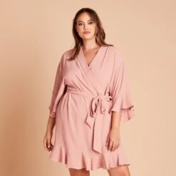 Kenny Ruffle Robe - Dusty Rose -Elegance Bridal Store 5811dca65db730e646078a67a32148a4