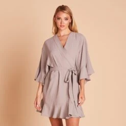 Kenny Ruffle Robe - Gray 19 Kenny Ruffle Robe - Gray -Elegance Bridal Store 5c837ba11a3fbc6a22d52f86d778952b
