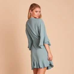 Kenny Ruffle Robe - Sea Glass -Elegance Bridal Store 748ea1306ac3b061d64549b4681774ef