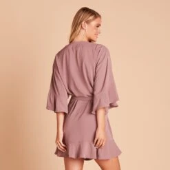 Kenny Ruffle Robe - Dark Mauve 20 Kenny Ruffle Robe - Dark Mauve -Elegance Bridal Store 76f389d0a1adea93589d028d95cbd4da