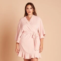 Kenny Ruffle Robe - Pale Blush -Elegance Bridal Store 8359535ed5f164d73c4e91941c370898