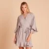 Kenny Ruffle Robe - Gray -Elegance Bridal Store 97f9409b8088c6fe92380fab60ca180c