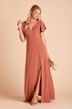 Hannah Crepe Dress - Terracotta -Elegance Bridal Store 982f05c17b5b130f712314124fb344f6