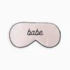 Silk Babe Sleep Mask - Black -Elegance Bridal Store BG Sleepmask BABEmodernscript Pink with black piping