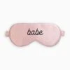 Silk Babe Sleep Mask - Pink -Elegance Bridal Store BG Sleepmask BABEmodernscript Pink with pink piping