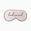 Silk Bridesmaid Sleep Mask - Script Black 2 Silk Bridesmaid Sleep Mask - Script Black -Elegance Bridal Store BG Sleepmask BRIDESMAIDscript Pink with black piping