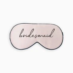 Silk Bridesmaid Sleep Mask - Script Black