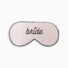 Silk Bride Sleep Mask - Black -Elegance Bridal Store BG Sleepmask BRIDEmodernscript Pink with black piping