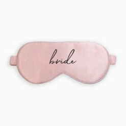 Silk Bride Sleep Mask - Script Pink