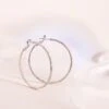 Large Lansing Pave Hoops - Silver