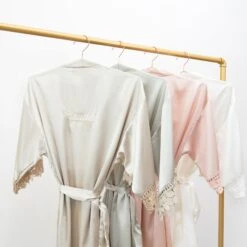 Claudine Lace Robe - Taupe -Elegance Bridal Store BIRDYGREY SILKROBES1105.CROPPED.RT