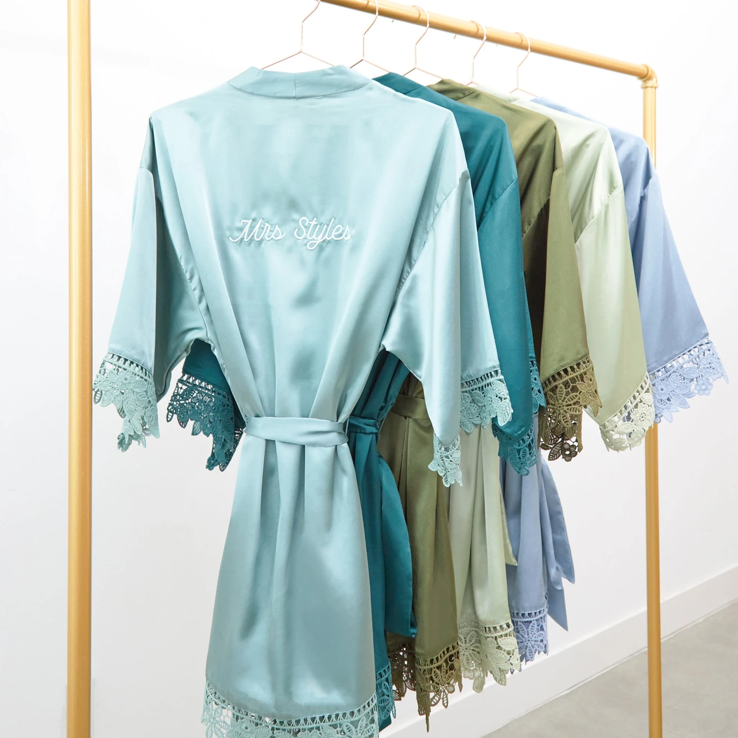 Claudine Lace Robe - Sea Glass 11 Claudine Lace Robe - Sea Glass - Image 9