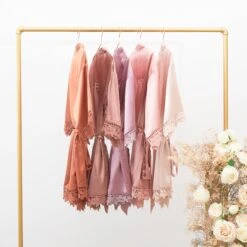 Claudine Lace Robe - Dark Mauve -Elegance Bridal Store BIRDYGREY SILKROBES1146.CROPPED.RT