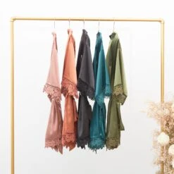 Claudine Lace Robe - Black -Elegance Bridal Store BIRDYGREY SILKROBES1182.CROPPED.RT