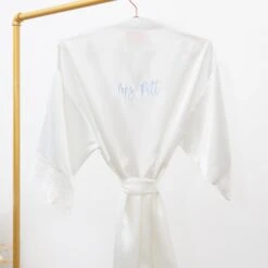 Claudine Lace Robe - White -Elegance Bridal Store BIRDYGREY SILKROBES1276.RT