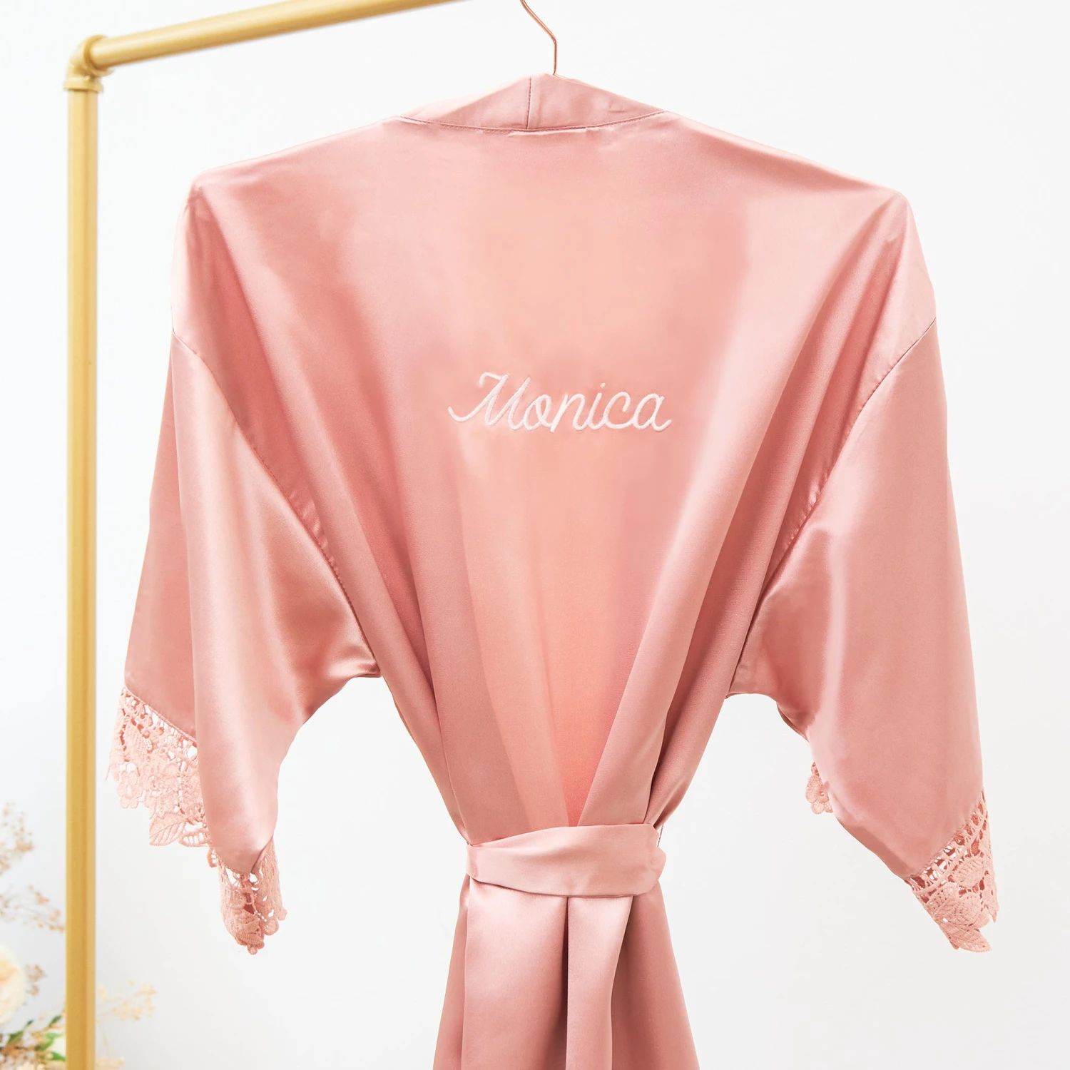 Claudine Lace Robe - Dusty Rose 11 Claudine Lace Robe - Dusty Rose - Image 9