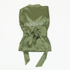 Claudine Lace Robe - Olive -Elegance Bridal Store BIRDYGREY SILKROBES1417.RT