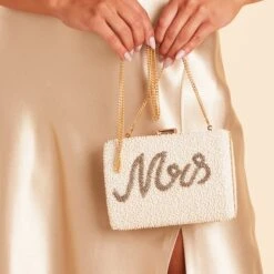 "Mrs." Clutch -Elegance Bridal Store BIRDYGREYMRSBEADEDCLUTCH