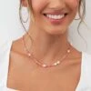 Beads And Pearls Necklace - Pink -Elegance Bridal Store BIRDYGREY HONEYMOON JEWELRY LIFESTYLE CROPPED RT 23