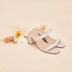 Alby Low Chunky Heel - Almond -Elegance Bridal Store BIRDYGREY SHOEHERO0422.RT .CROPPED