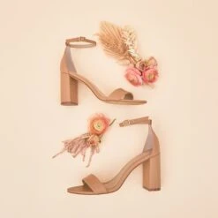 Mary High Chunky Heel - Nude Latte -Elegance Bridal Store BIRDYGREY SHOEHERO0448.RT .CROPPED