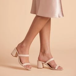 Alby Low Chunky Heel - Almond -Elegance Bridal Store BIRDY GREY ALBY SHOE ALMOND 02
