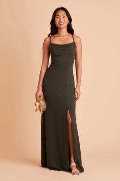 Ash Crepe Dress - Olive 19 Ash Crepe Dress - Olive -Elegance Bridal Store BIRDY GREY ASH BRIDESMAID DRESS OLIVE 02