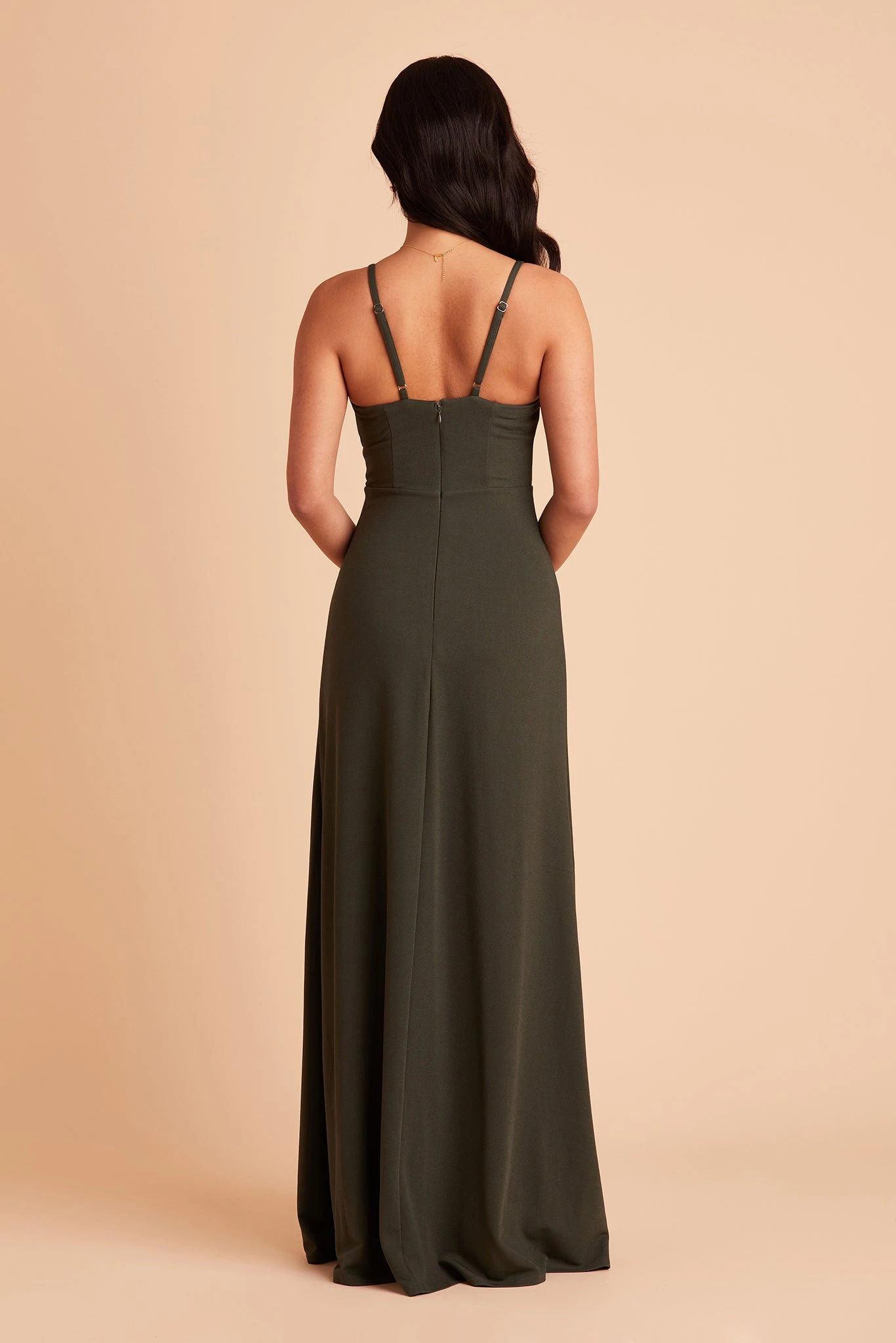 Ash Crepe Dress - Olive 10 Ash Crepe Dress - Olive - Image 8