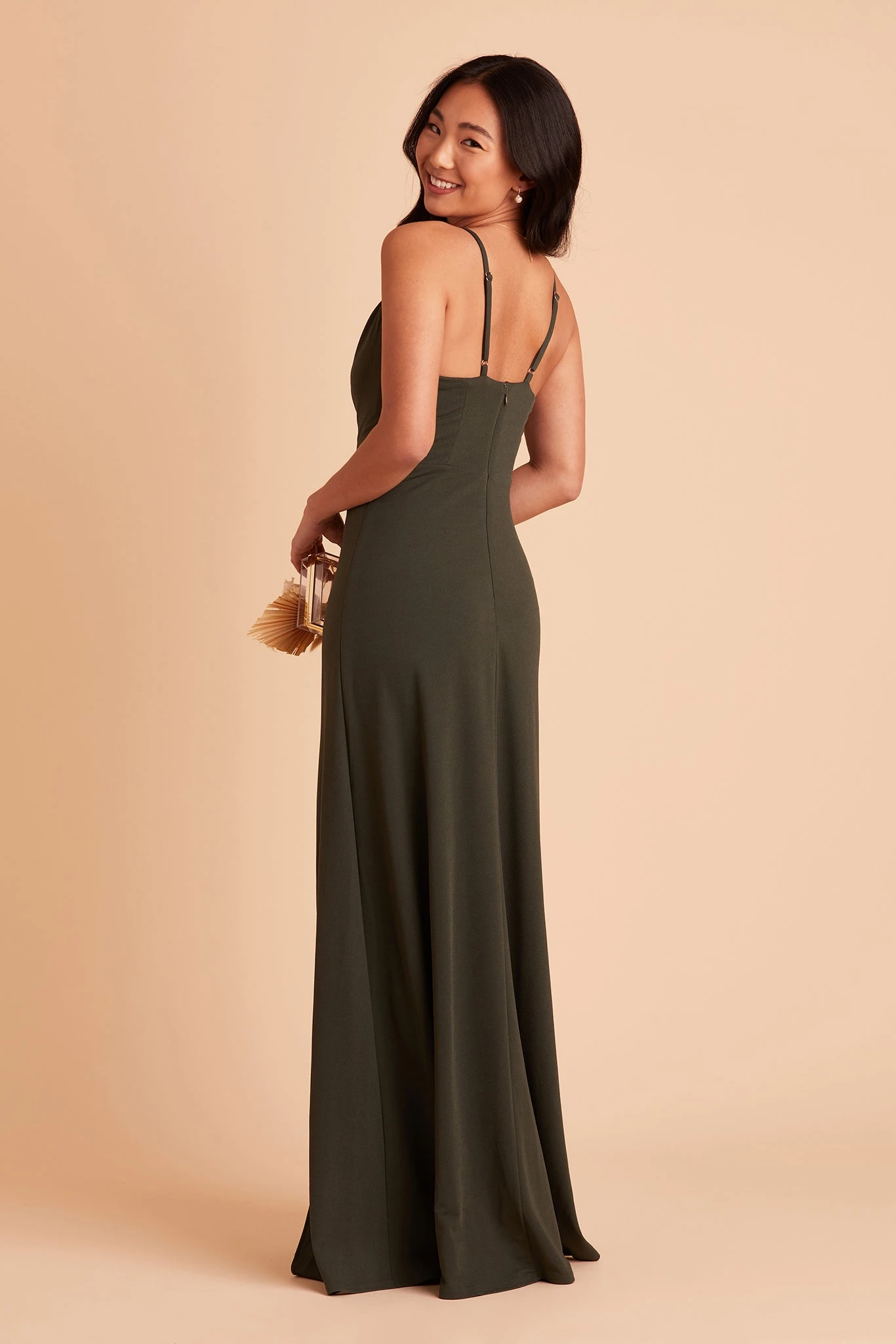 Ash Crepe Dress - Olive 8 Ash Crepe Dress - Olive - Image 6