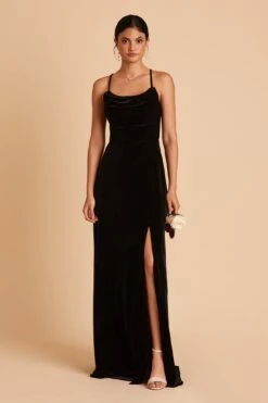 Ash Velvet Dress - Black 20 Ash Velvet Dress - Black -Elegance Bridal Store BIRDY GREY ASH VELVET BRIDESMAID DRESS BLACK 06