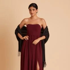 Shawl With Fringe - Black